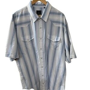 Roper Pearl Snap Size 3XLT Mens Striped Western Shirt Short Sleeves Ranch Horse